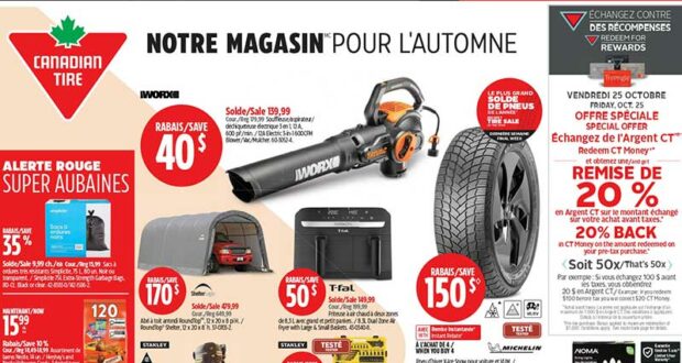 Circulaire Canadian Tire du 24 octobre au 30 octobre 2024