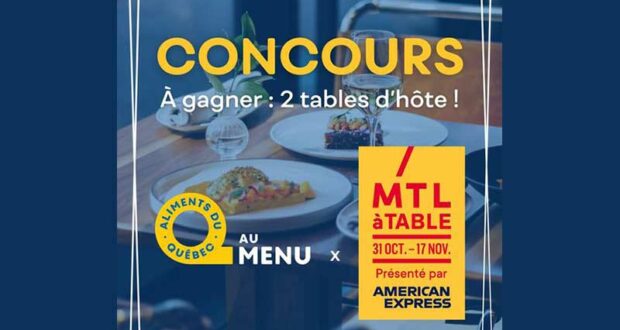 Gagnez deux tables d'hôte pour deux personnes