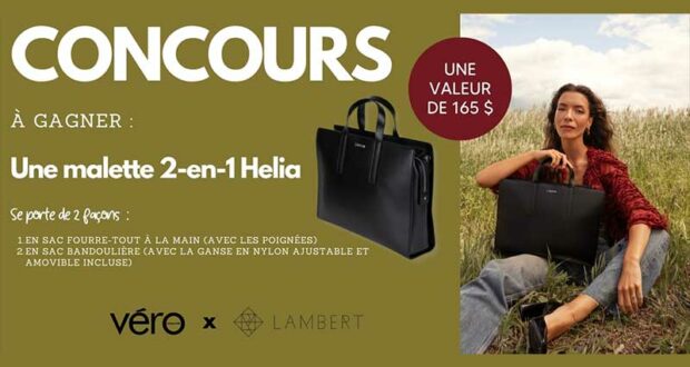 Gagnez un Sac Lambert (165 $)