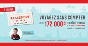 Gagnez un grand prix de 172 000 $ en crédit-voyage