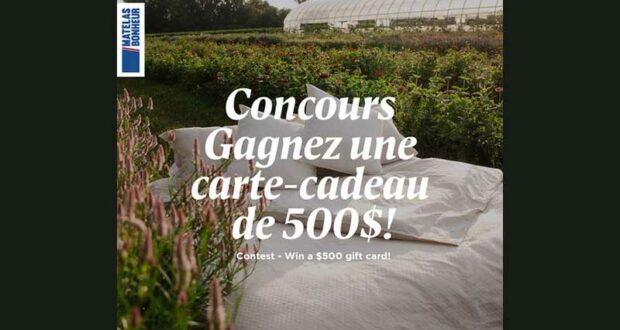 Gagnez une carte-cadeau Matelas Bonheur de 500 $