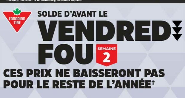 Circulaire Canadian Tire du 14 novembre au 20 novembre 2024