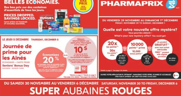 Circulaire Pharmaprix du 30 novembre au 6 décembre 2024