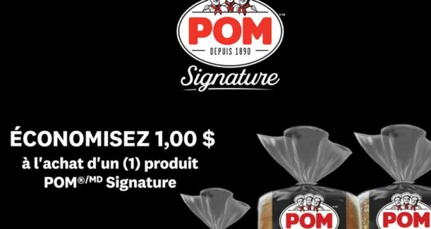 Coupon de 1$ sur tout produit POM Signature