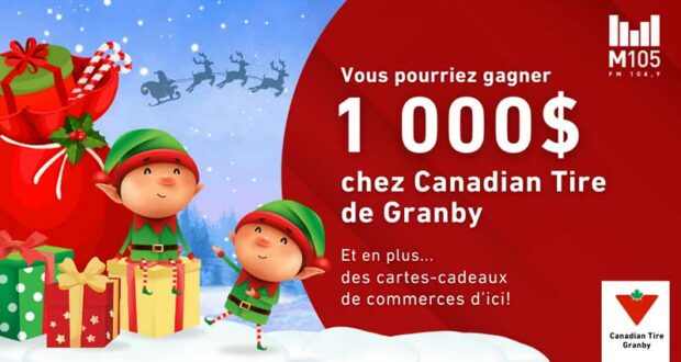 Gagnez 1000 $ chez Canadian Tire de Granby