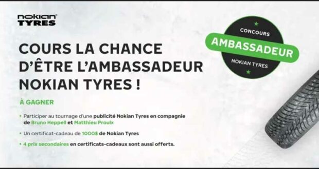 Gagnez 5 certificats-cadeaux Nokian Tyres de 1000 $ chaque