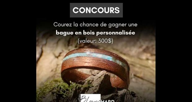 Gagnez une bague en bois personnalisée de 300 $