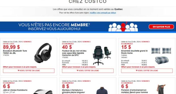 Circulaire Costco du 9 décembre au 22 décembre 2024