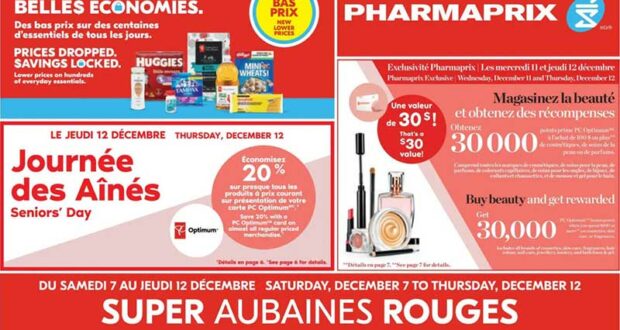 Circulaire Pharmaprix du 7 décembre au 12 décembre 2024