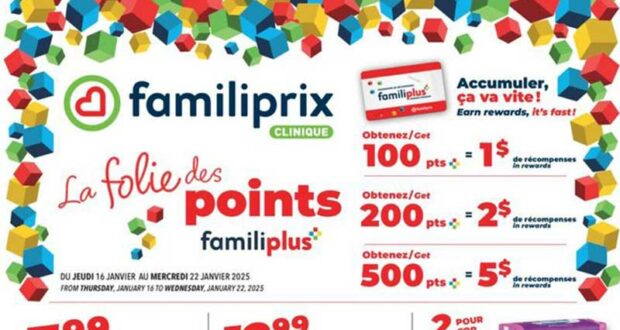 Circulaire Familiprix du 16 janvier au 22 janvier 2025