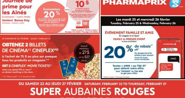 Circulaire Pharmaprix du 22 février au 27 février 2025