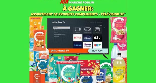 Gagnez un TÉLÉVISEUR 32 + un ensemble de 25 PRODUITS