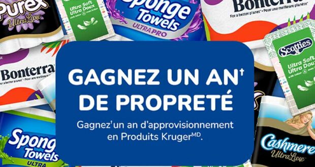 Gagnez un an d’approvisionnement en produits Kruger (877 $)