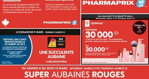 Circulaire Pharmaprix du 8 mars au 13 mars 2025