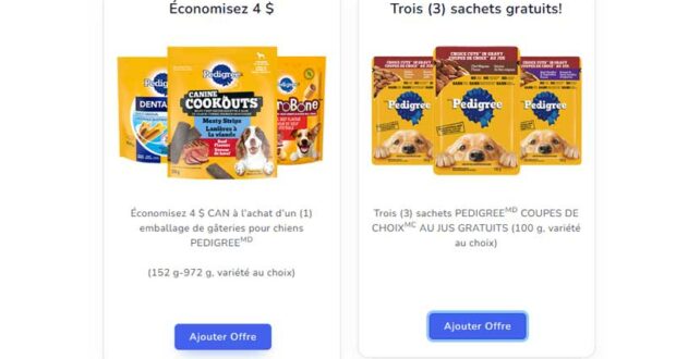 GRATUIT 3 sachets PEDIGREE COUPES DE CHOIX AU JUS