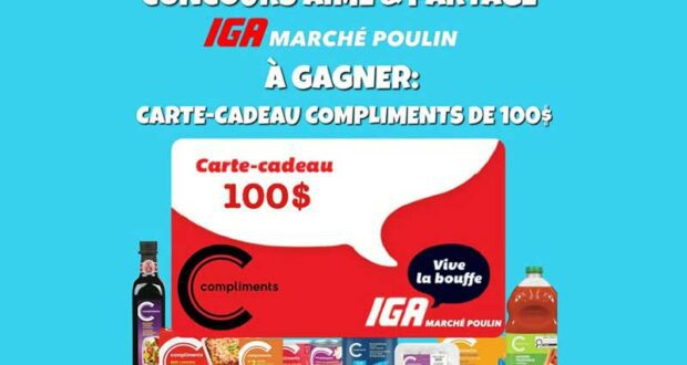 Gagnez Une carte cadeau IGA Marché Poulin de 100 $